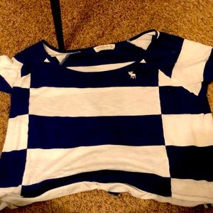 Navy and white stripe top